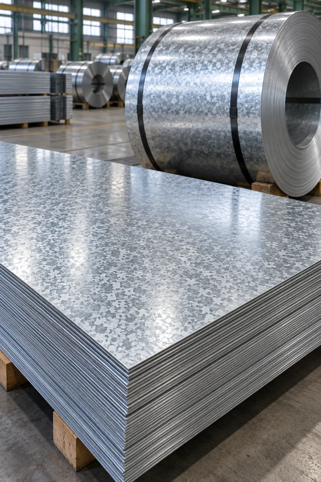 Zinc-coated steel sheets and a galvanized coil